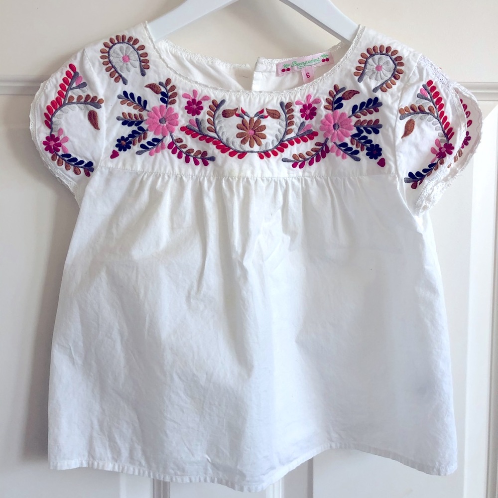 Size 6 Bonpoint Floral Embroidered Blouse